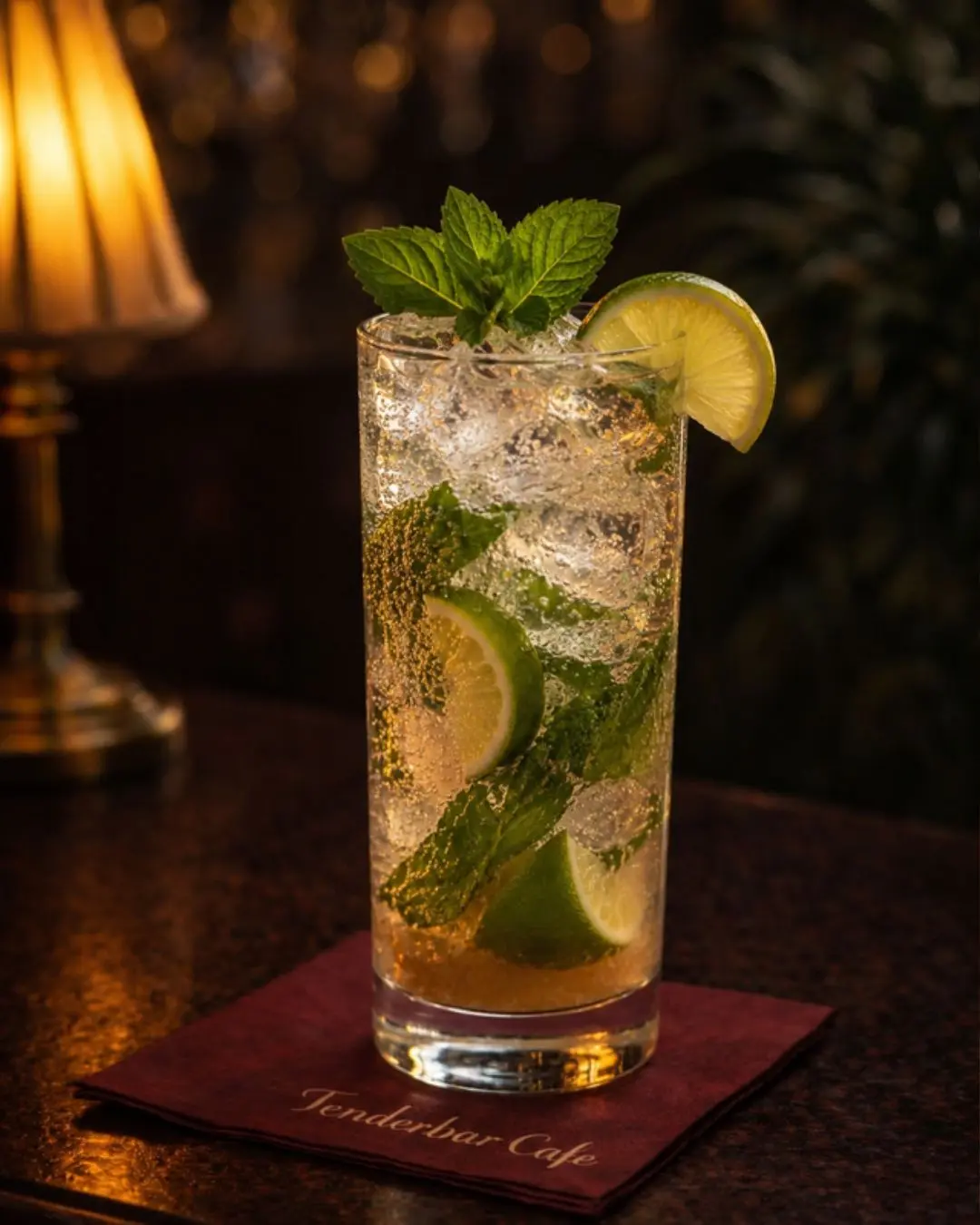 Virgin mojito koktel bez alkohola sa mentom i limetom na mobilnom baru